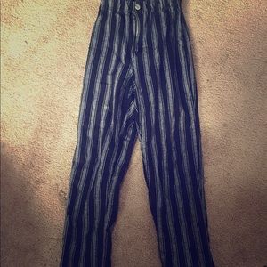 Brandy Melville black and white striped pants.